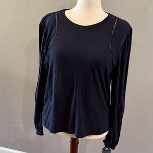 Democracy Women's Navy Long Sleeve Blouse